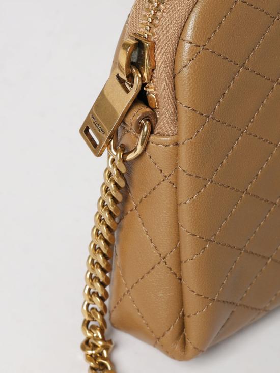 26SS 생로랑 퀼티드 램스킨 가비 지퍼 파우치 7336671EL07 2760 Brown - SAINT LAURENT