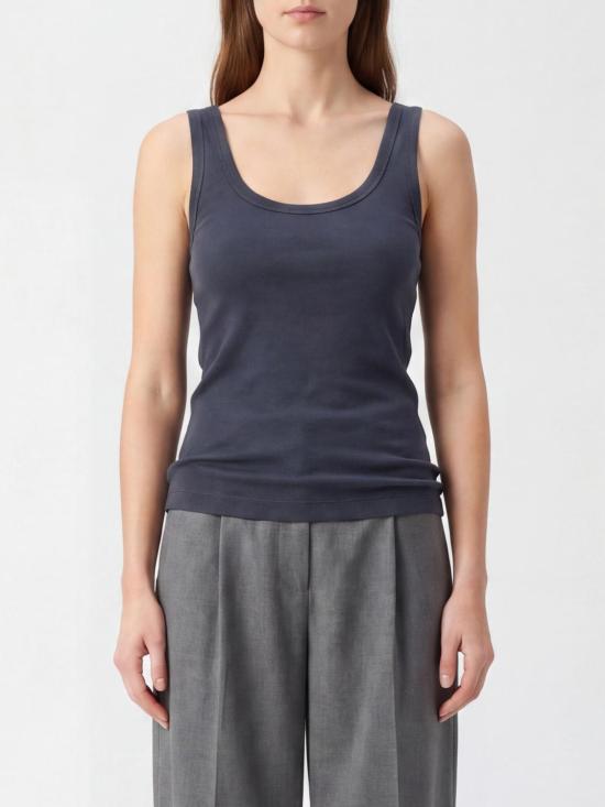 26SS 브루넬로 쿠치넬리 민소매 티셔츠 M0TC8FX210 C7186 Blue