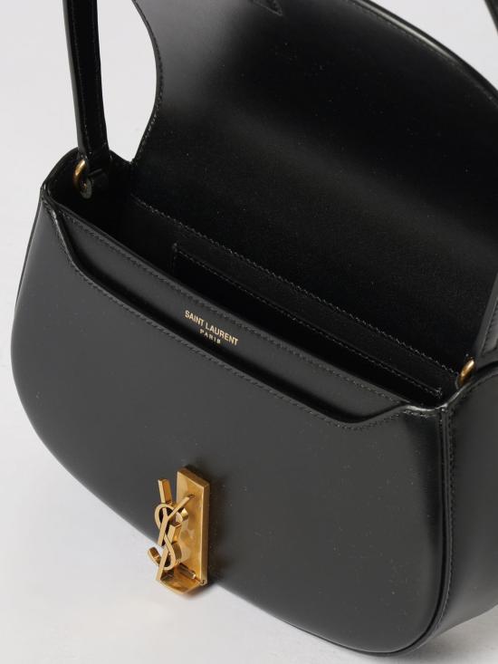 26SS 생로랑 박스 미니 볼테르 하프 문 숄더백 7796420SX0W 1000 Black - SAINT LAURENT