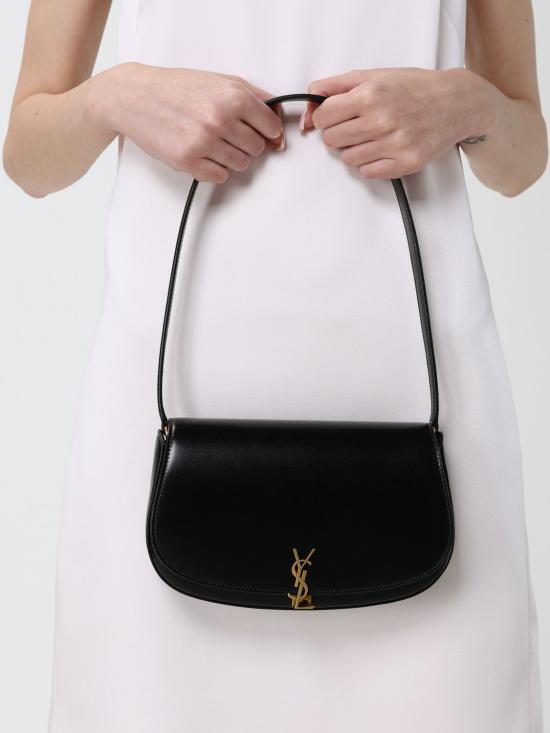 26SS 생로랑 박스 미니 볼테르 하프 문 숄더백 7796420SX0W 1000 Black - SAINT LAURENT