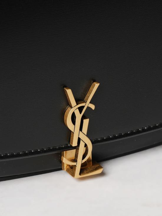 26SS 생로랑 박스 미니 볼테르 하프 문 숄더백 7796420SX0W 1000 Black - SAINT LAURENT