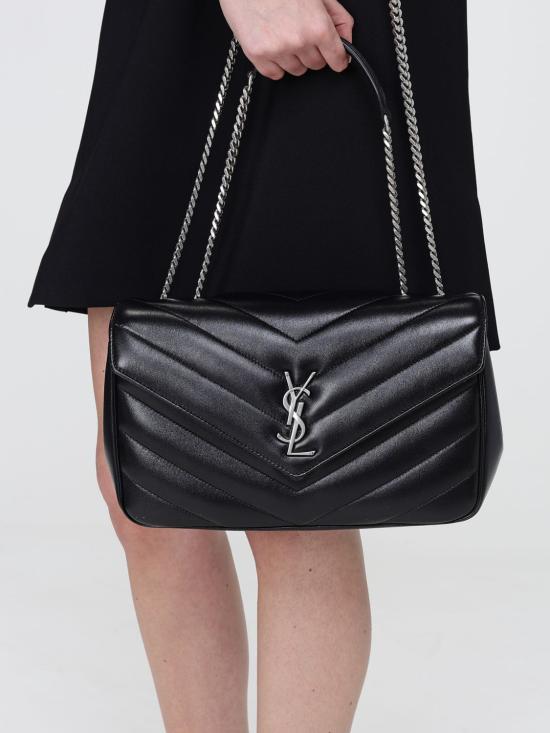 26SS 생로랑 루루 미디움 마테라쎄 램스킨 숄더백 801439AAE4Y 1000 Black - SAINT LAURENT