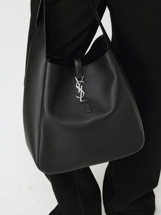26SS 생로랑 LE 5 A 7 서플 라지 그레인드 레더백 753837AACQG 1000 Black - SAINT LAURENT