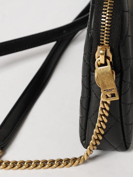 26SS 생로랑 퀼티드 램스킨 가비 지퍼 파우치 7336671EL07 1000 Black - SAINT LAURENT