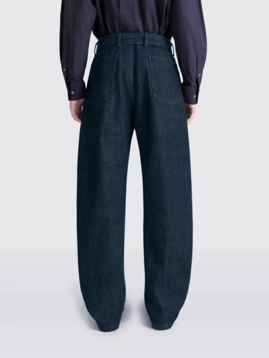 26SS 르메르 트위스트 벨티드 팬츠 PA326LD1056 BL760 Denim - LEMAIRE