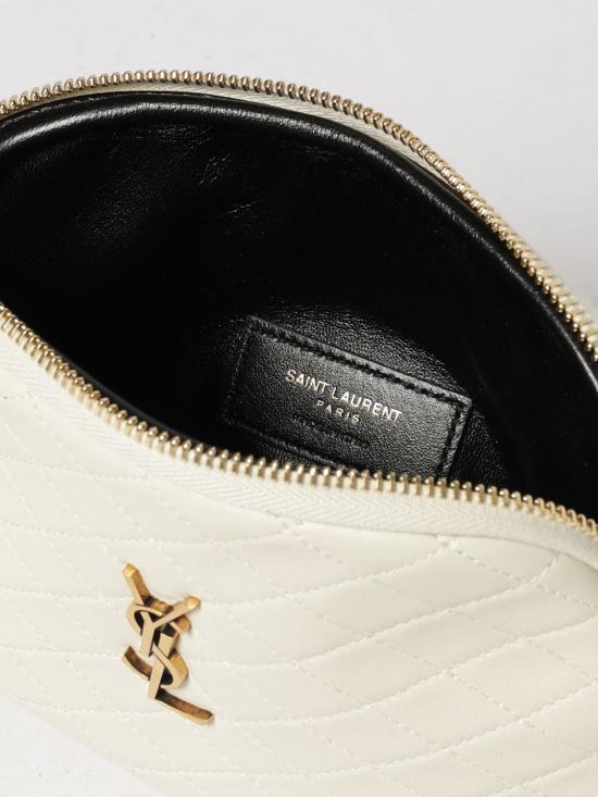 26SS 생로랑 퀼티드 램스킨 가비 지퍼 파우치 7336671EL07 9207 Cream - SAINT LAURENT