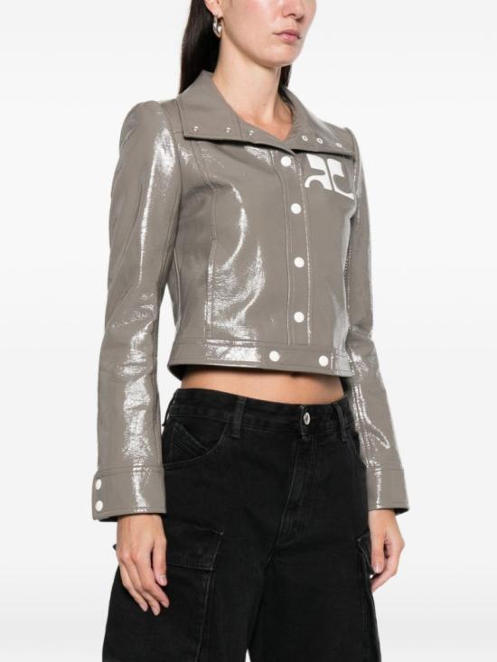 26SS 쿠레쥬 가죽 자켓 223CBL005VY0014 1099 Grey - COURREGES
