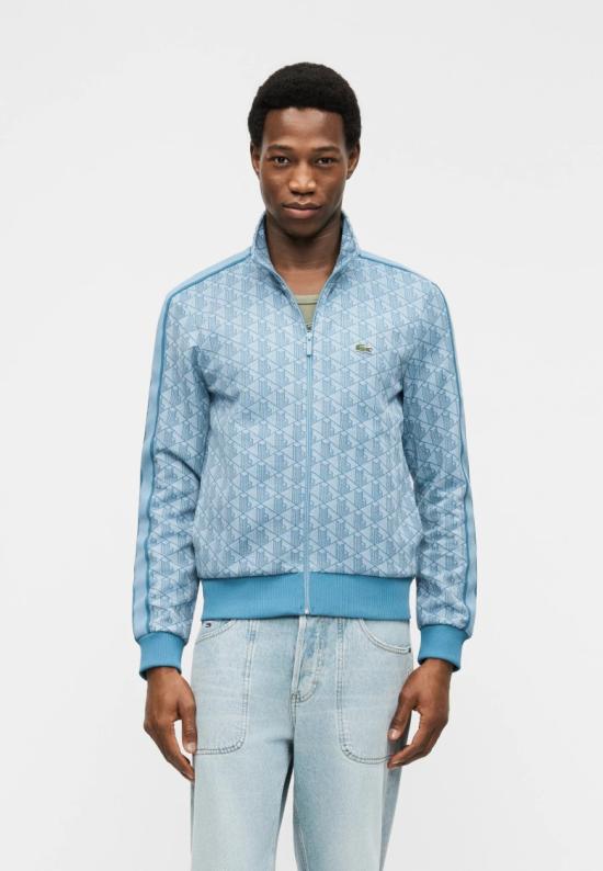26SS 라코스테 모노그램 집업 스웨트셔츠 SH13681QI Blue - LACOSTE