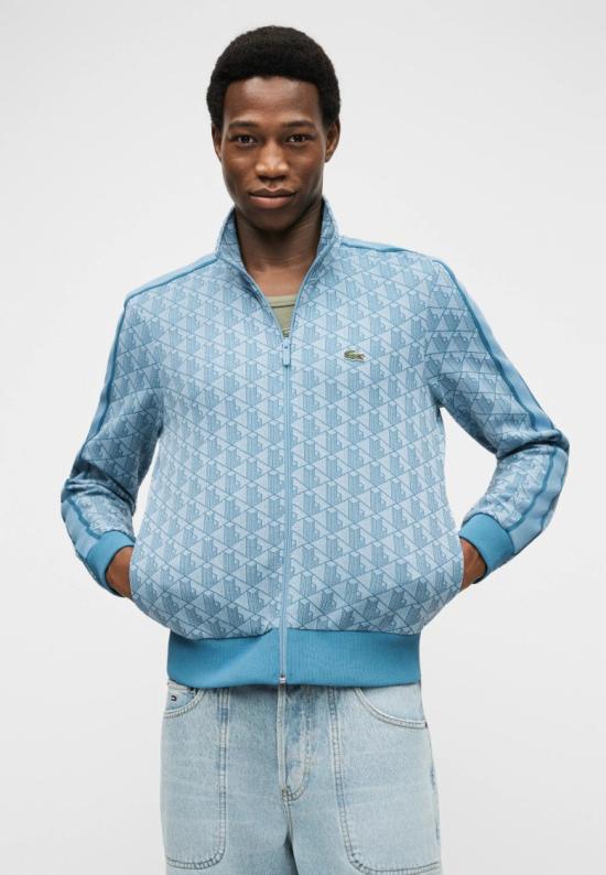 26SS 라코스테 모노그램 집업 스웨트셔츠 SH13681QI Blue - LACOSTE
