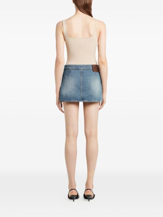 26SS 쿠레쥬 시그니처 데님 미니 스커트 126DJU342DE0058 7055 Blue - COURREGES
