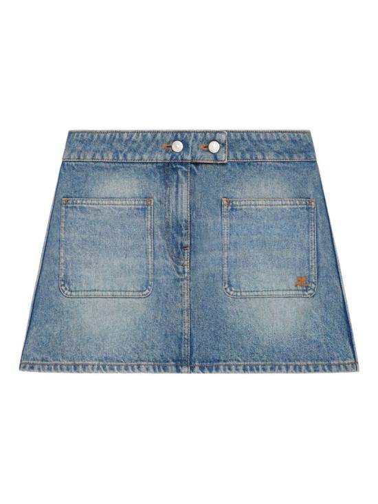 26SS 쿠레쥬 시그니처 데님 미니 스커트 126DJU342DE0058 7055 Blue
