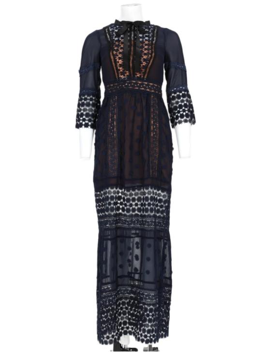 Nj Couture 롱 원피스 UN6052 BLU Black