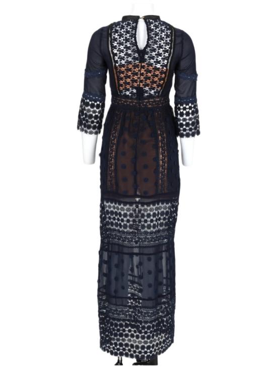  Nj Couture 롱 원피스 UN6052 BLU Black - NJ COUTURE