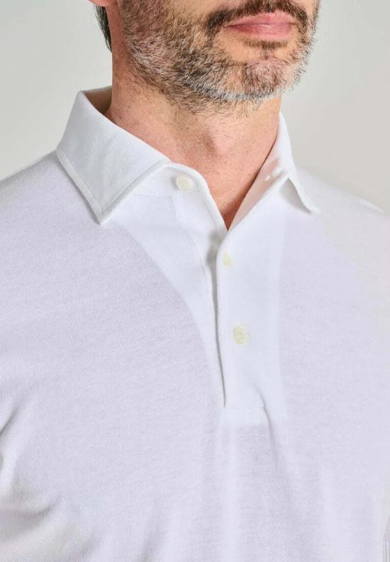 26SS 필리포 드 로렌티스 폴로 티셔츠 PL1MCPARCR14R001 White - FILIPPO DE LAURENTIIS