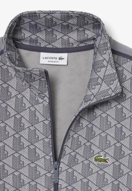 26SS 라코스테 모노그램 집업 스웨트셔츠 SH136841I Grey - LACOSTE