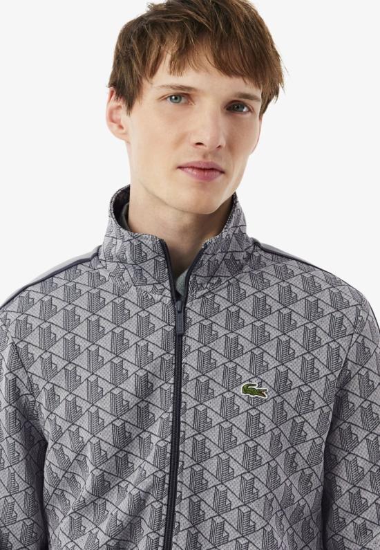 26SS 라코스테 모노그램 집업 스웨트셔츠 SH136841I Grey - LACOSTE