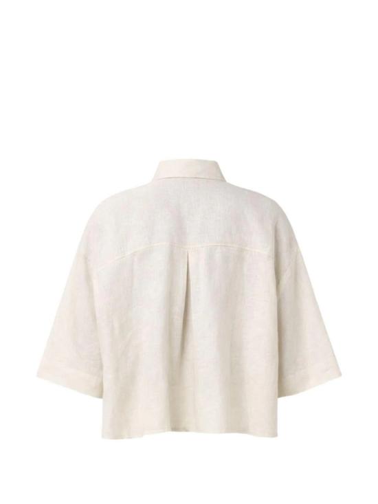 26SS 막스마라 리토 린넨 크롭 반소매 셔츠 2616111038600011 White - MAX MARA