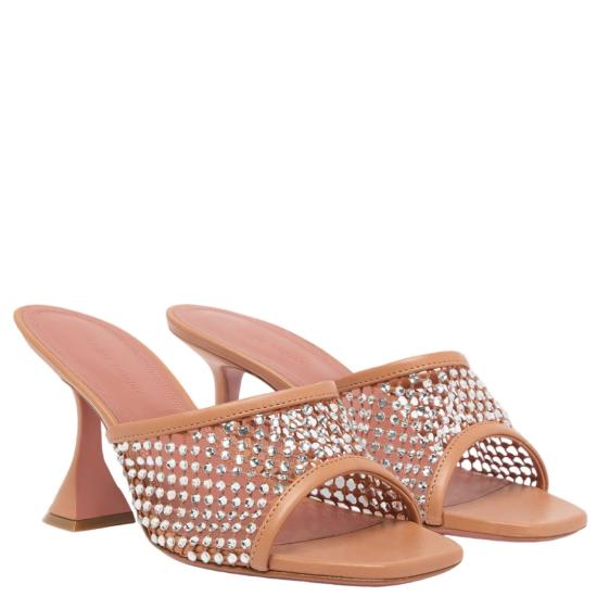 26SS 아미나 무아디 뮬/슬리퍼 LUPITACRYSTALNETSLIPPER70LATTEWHITE Neutrals - AMINA MUADDI