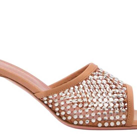 26SS 아미나 무아디 뮬/슬리퍼 LUPITACRYSTALNETSLIPPER70LATTEWHITE Neutrals - AMINA MUADDI