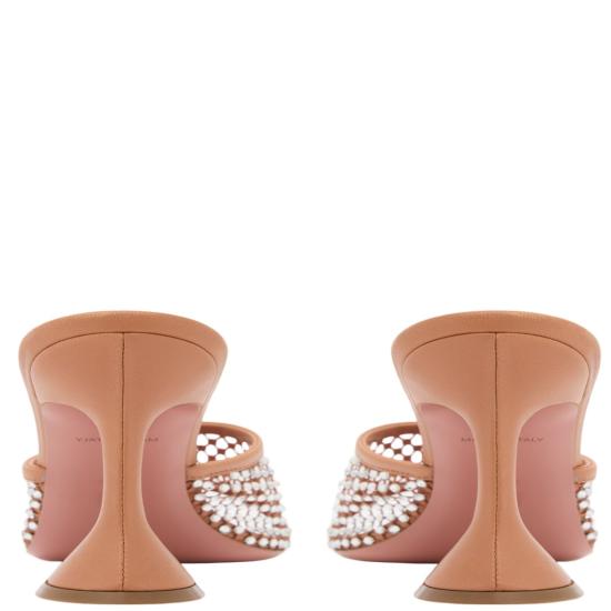 26SS 아미나 무아디 뮬/슬리퍼 LUPITACRYSTALNETSLIPPER70LATTEWHITE Neutrals - AMINA MUADDI