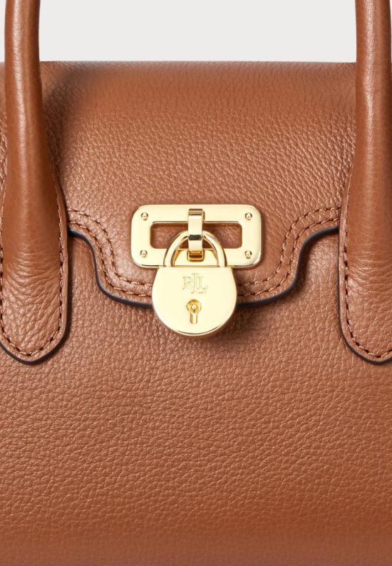 26SS 랄프 로렌 태너 페블 레더 스몰 사첼 토트백 431969349001 Brown - RALPH LAUREN