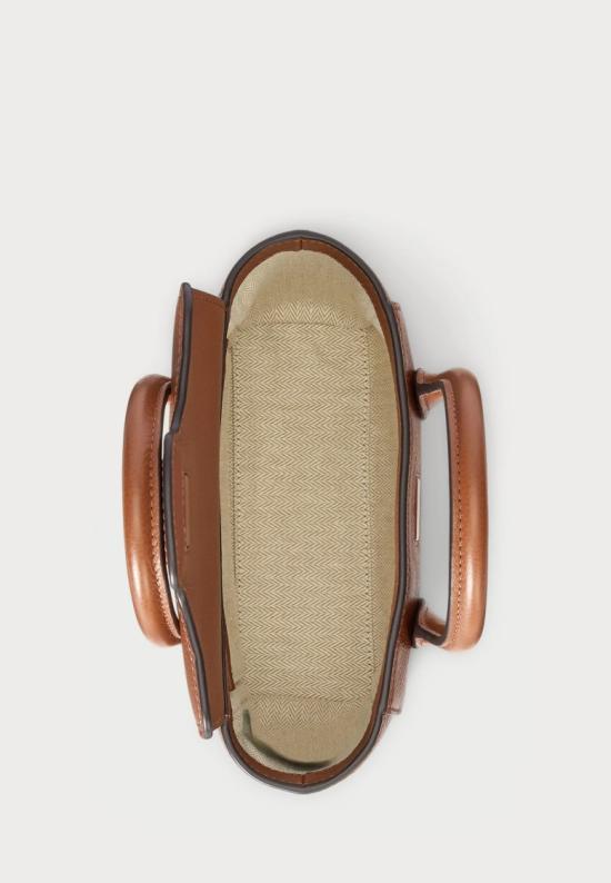 26SS 랄프 로렌 태너 페블 레더 스몰 사첼 토트백 431969349001 Brown - RALPH LAUREN