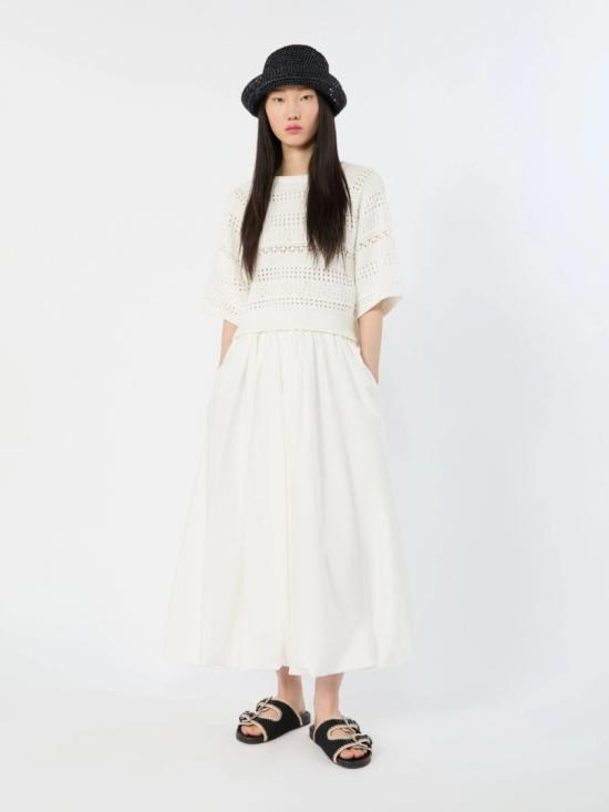 26SS 막스마라 미디 스커트 2615101013600038 White - MAX MARA