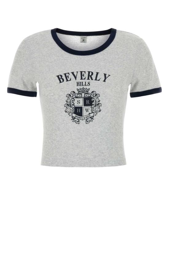 26SS 스포티앤리치 반팔 티셔츠 TO07376256GY18 HEATGREDARNAV Grey