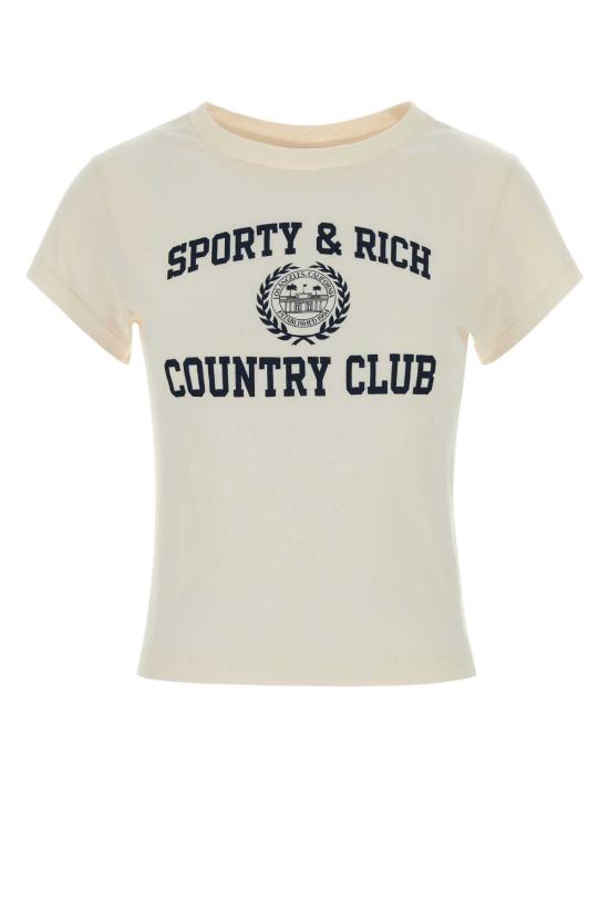 26SS 스포티앤리치 반팔 티셔츠 TO11176218WH37 ECRUNAVY White