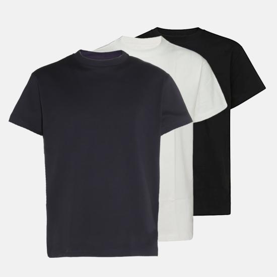 26FW 질샌더 반팔 티셔츠 J22GC0272 JTN254000 BLACK WHITE NAVY