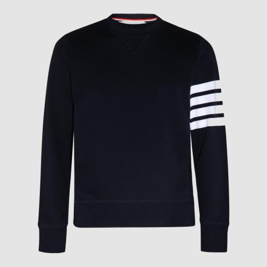 26FW 톰브라운 로고 패치 엔지니어드 4바 스웨트셔츠 MJT021H 00535461 Navy - THOM BROWNE