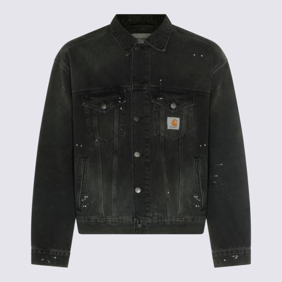 26FW 칼하트 WIP 데님 자켓 I033352 89EJ DESTROY WASH BLACK