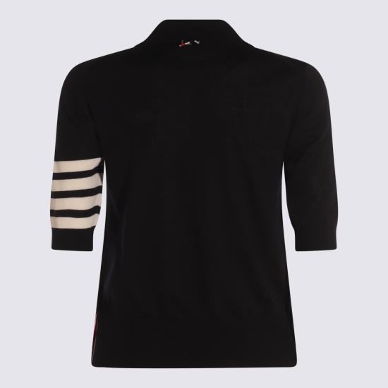 26FW 톰브라운 울 4바 릴렉스드 폴로 니트 FKP053A Y1014415 Navy - THOM BROWNE