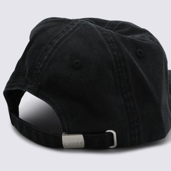 26FW 가니 로고 캔버스 볼캡 A6900 099 Black - GANNI
