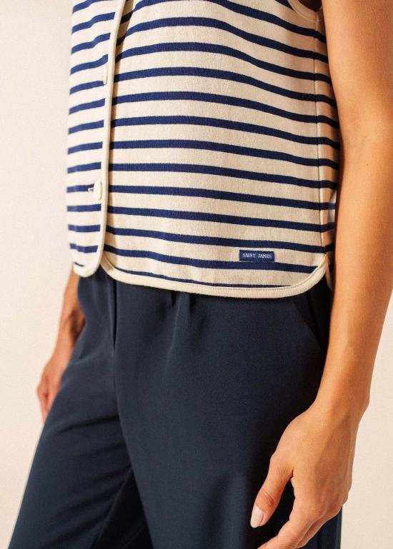  Saint James USA 베스트 세인트 제임스 USA 구빌 브레통 스트라이프 민소매  에크루/네이비 - OTHER BRANDS