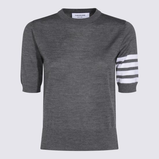 26FW 톰브라운 파인 메리노 울 4바 티셔츠 FKA471B Y1014035 MED GREY