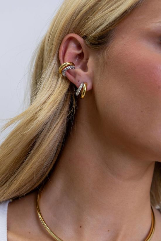  Sahira Jewelry Design 이어링 사히라 주얼리 디자인 켄달 투톤 파베 후프