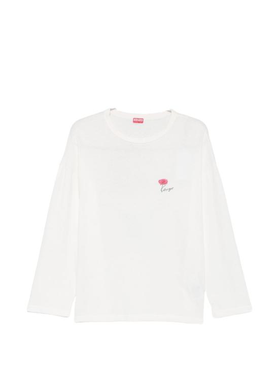 26FW 겐조 긴팔 티셔츠 FG62TL3594SK 02 White multicolor