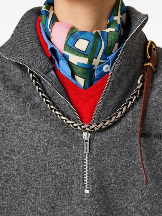 26SS 미우미우 스웨터 MMR46719RO S OOOF0480 Grey - MIU MIU