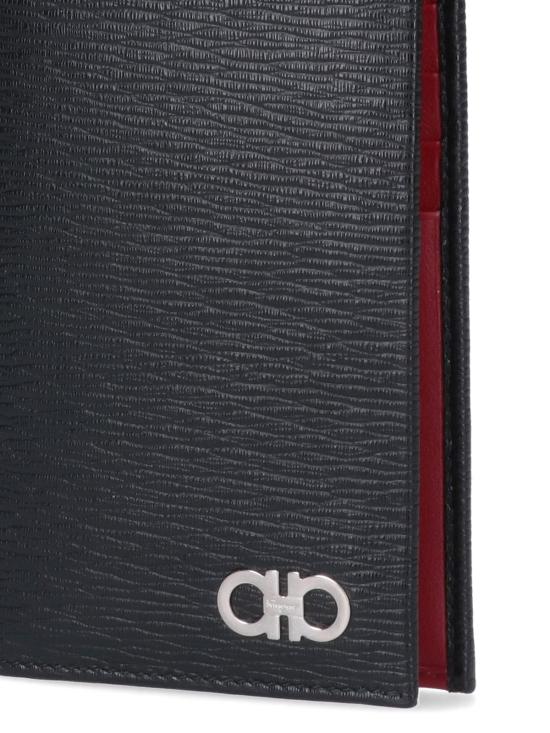 26FW 살바토레 페라가모 간치니 폴디드 장지갑 686018 007 Black - SALVATORE FERRAGAMO