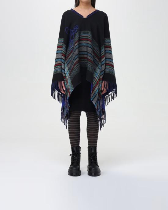 비비안웨스트우드 마드라스 판초 81070001 W00P1 MN N401MN NERO MULTI - VIVIENNE WESTWOOD
