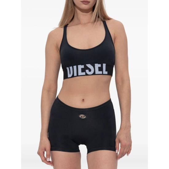 26FW 디젤 로고 마이크로파이버 스포츠 브라 A18277 0PLAR 9XX BLACK - DIESEL
