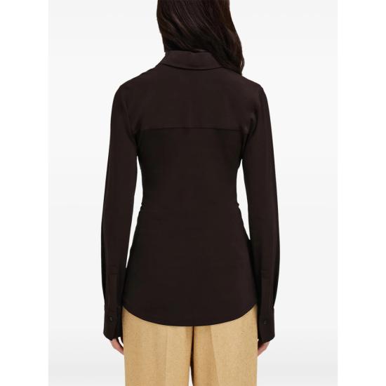 26FW 살바토레 페라가모 블라우스 13I403 0795858 MARRO BROWN - SALVATORE FERRAGAMO
