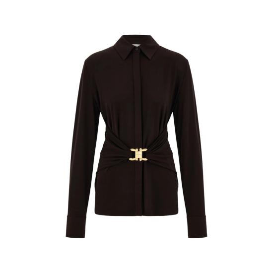 26FW 살바토레 페라가모 블라우스 13I403 0795858 MARRO BROWN
