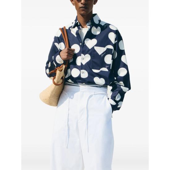 26FW 자크뮈스 긴팔 셔츠 SHM00605 AW00841 3HD BLUE WHITE - JACQUEMUS