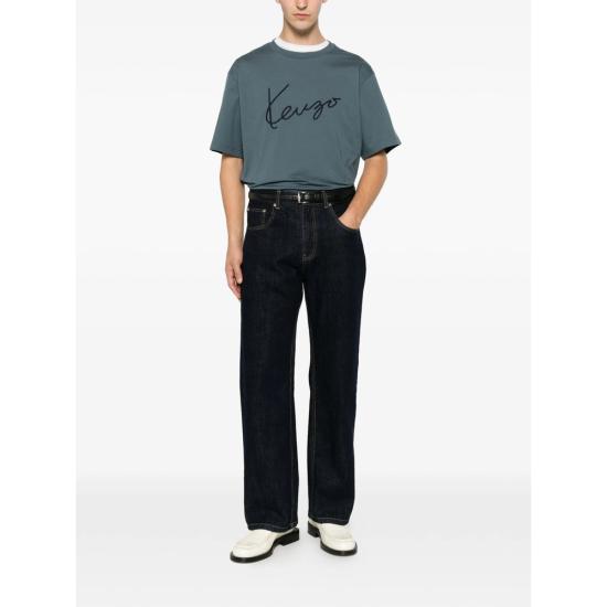 26FW 겐조 반팔 티셔츠 FG65TS2864SG 98 BLUE - KENZO
