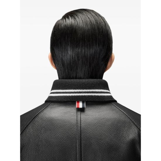 26FW 톰브라운 가죽 자켓 MJO262Y L0149 001 BLACK - THOM BROWNE