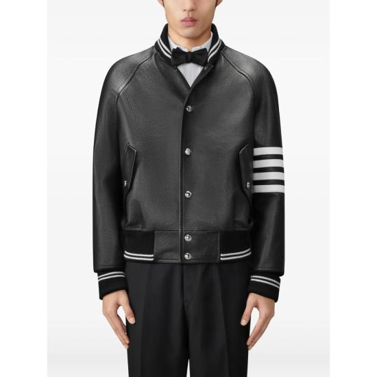 26FW 톰브라운 가죽 자켓 MJO262Y L0149 001 BLACK - THOM BROWNE