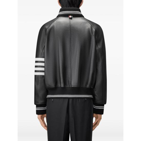 26FW 톰브라운 가죽 자켓 MJO262Y L0149 001 BLACK - THOM BROWNE