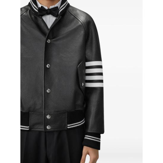 26FW 톰브라운 가죽 자켓 MJO262Y L0149 001 BLACK - THOM BROWNE